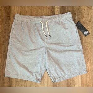 Men's PTO Casual Blue Striped Shorts With Drawstring